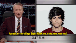 fiona-pendleton:senoreissa:  So, this happened. Bill Maher, renowned liberal commentator and “realist” who believes Islam is a religion of aggression and violence, took a jab at former One Direction member Zayn Malik during an episode of his HBO