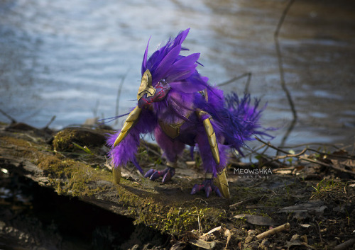 Voidtalon of the Dark Star art doll on nature.