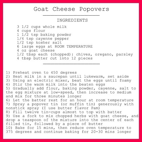 Goat Cheese Popovers | TABLE+TEASPOON