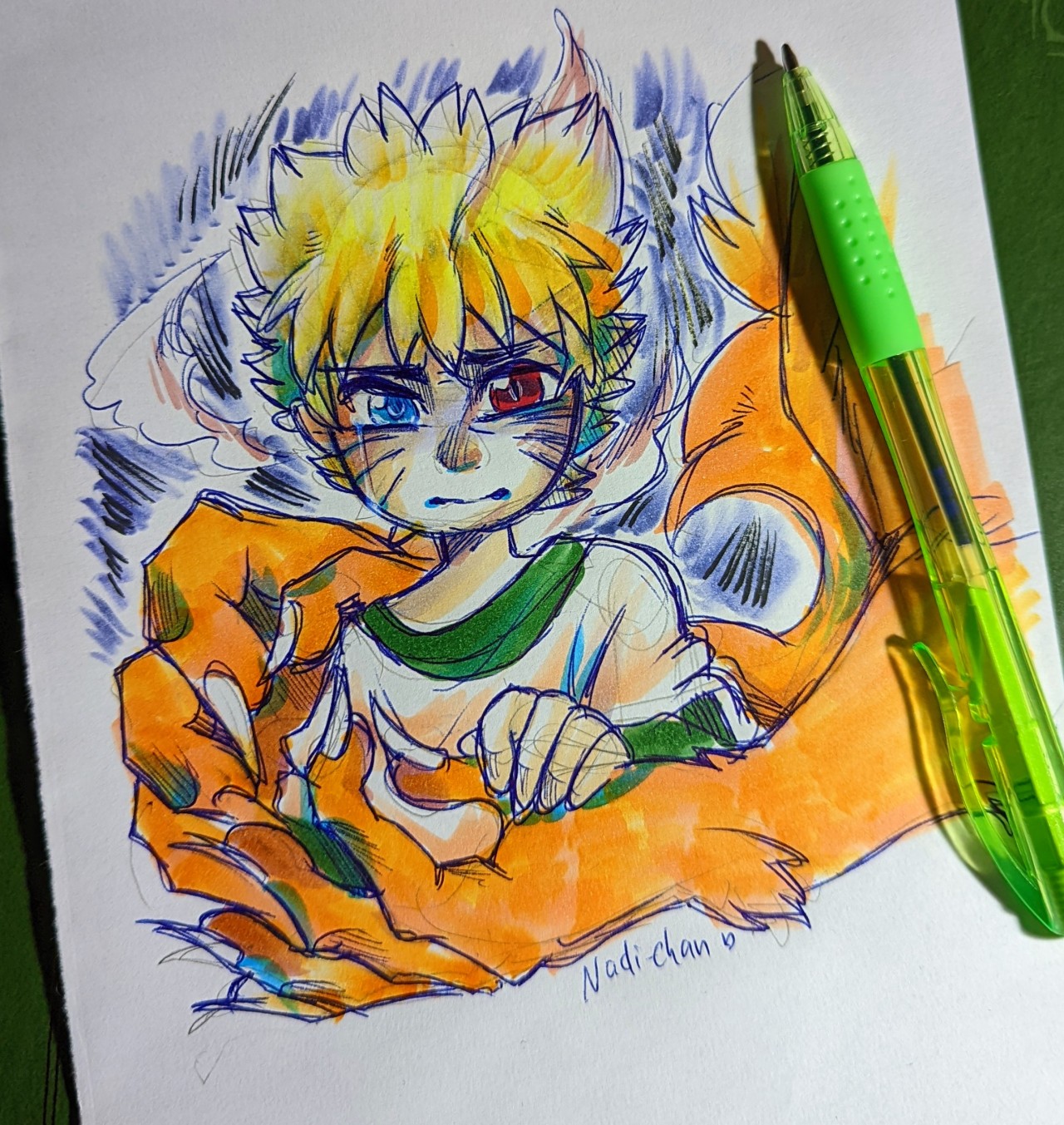 Drawing Narutos 6 tailed Kyuubi form  Steemit