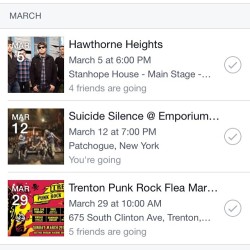 Aside from March being my favorite month due to Saint Patrick&rsquo;s Day, these events are making it look pretty solid 🙆 #trentonpunkrock #fleamarket #hawthroneheights #suicidesilence