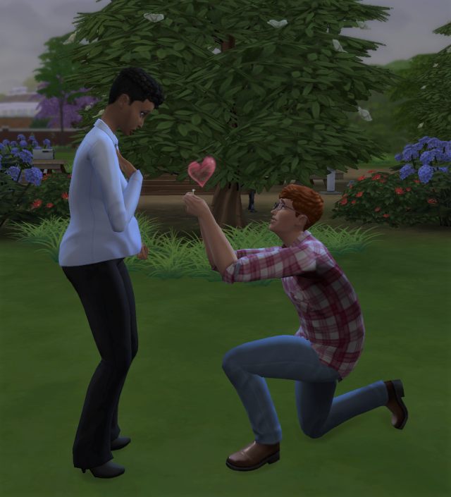 Taffy found out that Selina Ojo was carrying his child and wanted to do the right thing. She was already in her second trimester so the wedding was a bit rushed... #Selina Ojo#Taffy Philomela #Not So Berry #Sims 4#Legacy#challenge#wedding