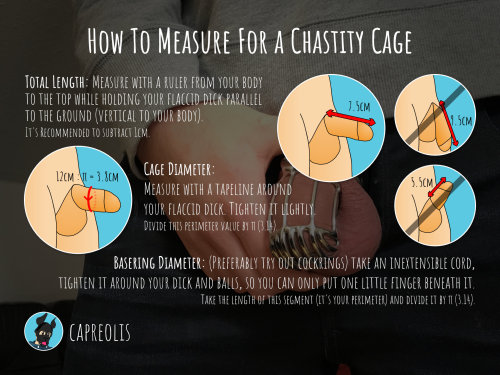 jess3rka:capreolis:How To Measure For A Chastity CageI’ve taken the time to draw and write a “How To