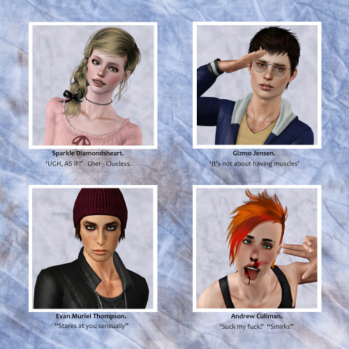 drawing-way-outside-the-lines: Sims Yearbook Challenge by @bauhauzzzI was tagged by G.B! Aka Ghost B