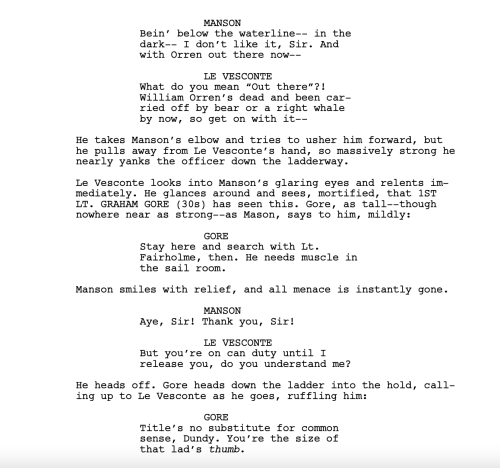 dynamic-asteroids: Dundy getting completely owned by Gore in the original Terror pilot script. They 