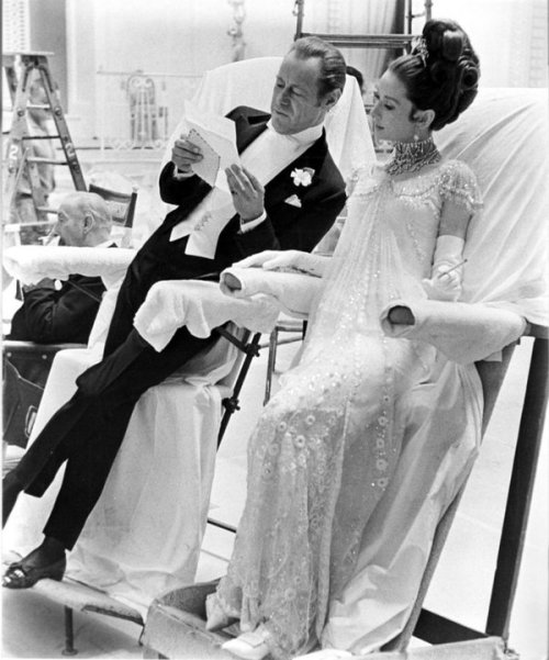 Rex Harrison and Audrey Hepburn on set ‘My Fair Lady ’ 1964