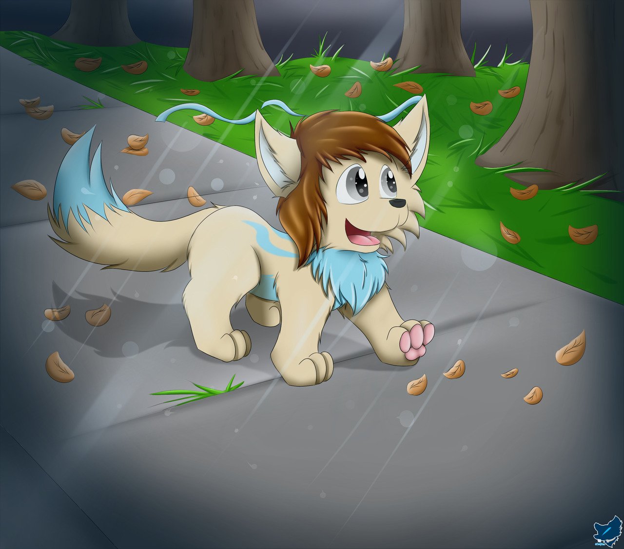 cloufypaws:   Comfy October night walks &lt;3Character:Lloxie*Inktober Day 2
