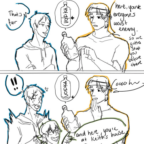 the trio discussing the effects of vodka on lance.based on a convo my friend had. 