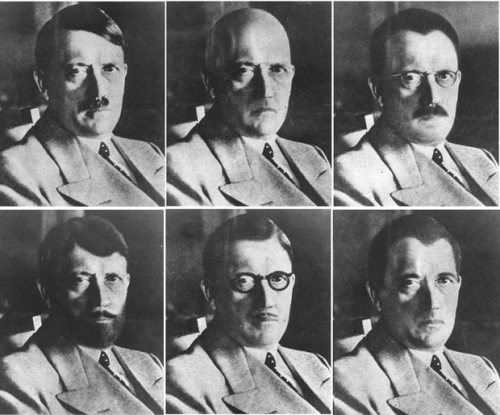 A chart the US government made of disguises Hitler could have possibly used.c. 1940s.