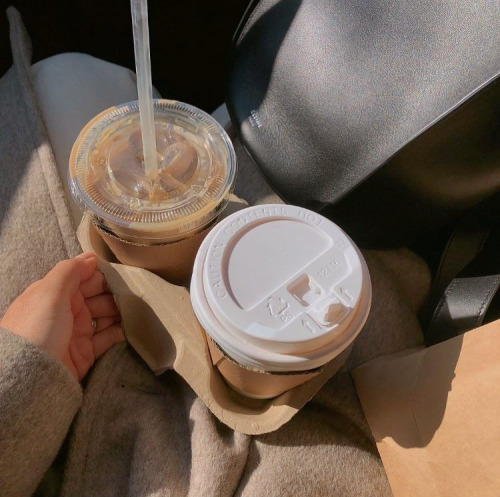 studylikeara:10.15.19☕ perhaps it’s too cold for iced coffee…jk it’ s never too cold for iced coffee