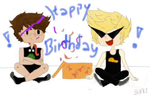  happy birthday! I hope you don’t mind i made you something.  eep thank you!! that’s cute 8’)