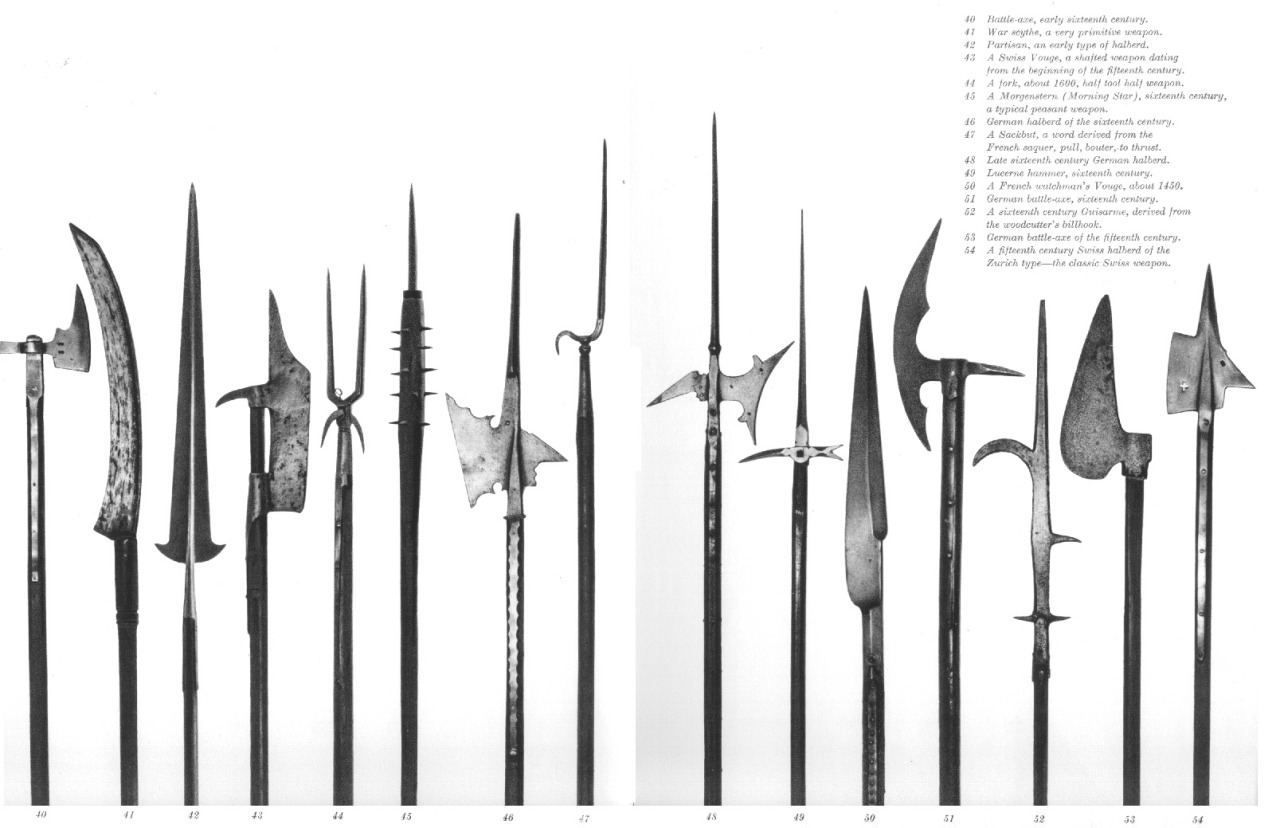 we-are-blacksmith:  ar-lath-ma-vhenan:  char-portraits:  Actual weapons: polearms!