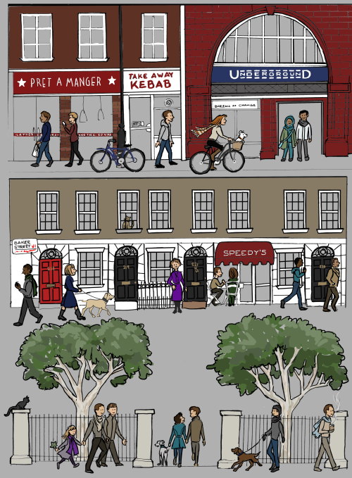 bluebellofbakerstreet:Where’s Sherlock? He’s somewhere in London; can you find him?  You can also 