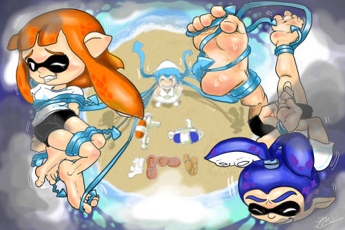 twomario:  ‘Who do you think is the REAL squid?‘ 2nd Splatoon fan art with a guest who wants to show who deserves invading earth!