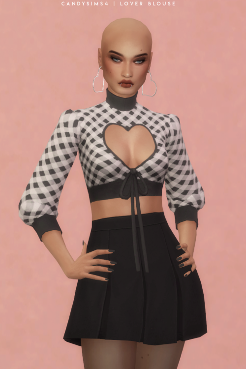 candysims4:LOVER BLOUSE A cute blouse with a heart shaped neckline.TEEN TO ELDERBASE GAME COMPATIBLE