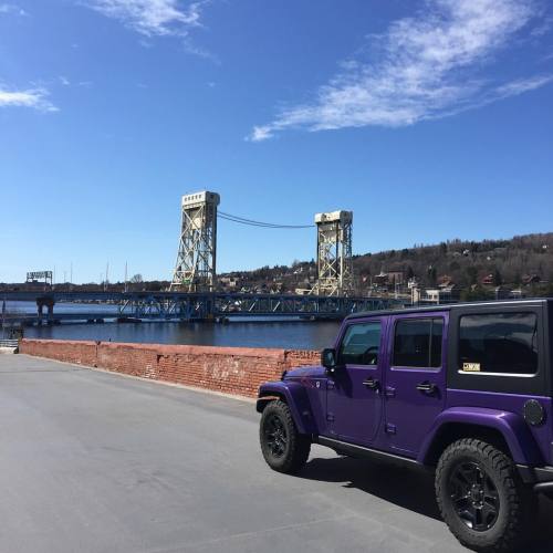 mrswheelersblog: Houghton-Hancock lift bridge #houghton #liftbridge #jeep #jeepwrangler #michigantec