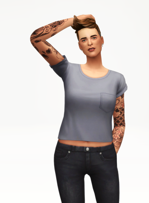 rusty-sims: Basic T-shirt F V2 20 Color 무단수정/2차배포 절대 금지 DO NOT UPLOAD TO ANOTHER SITE Feel free Re-c
