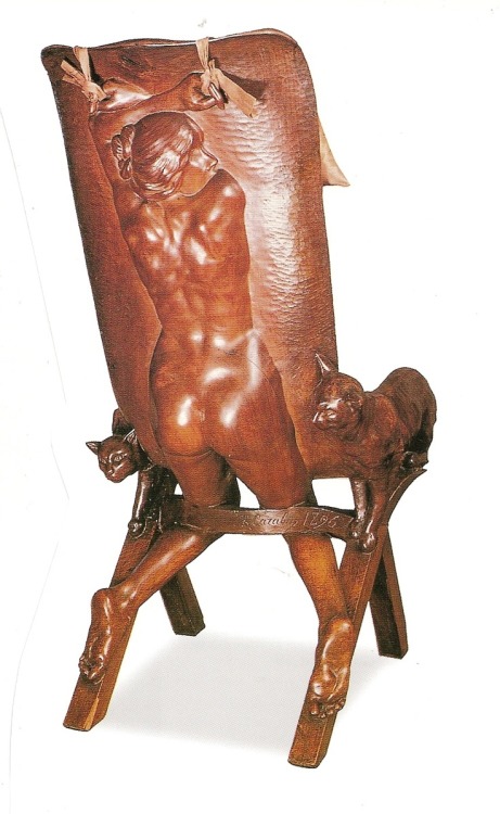 howsaucy:François-Rupert Carabin, chair1896, mahogany, private collection