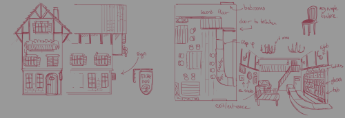 The very quick (but efficient) reference sketch I did of Eiche Inn; made my job so much easier. &nbs