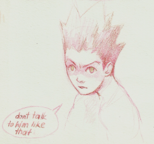 coolnonsenseworld: If I remember correctly, it was hinted Gon said sorry many times, but man, I haven’t seen it, I haven’t heard it, I make him compensate a lot. Also hugs cure soul??????  Also. Do you remember that time Gon broke Illumi’s hand