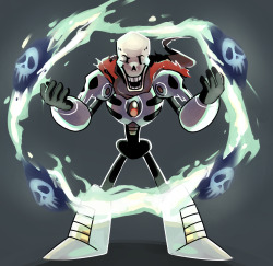 burnishable:  “WORRY NOT, MY NEW BATTLE BODY IS BETTER THAN EVER!” You ever sit at lunch with your family and think to yourself, as you’re eating pancakes at 4 PM, “I should draw Papyrus in Skull Man’s armor.” 