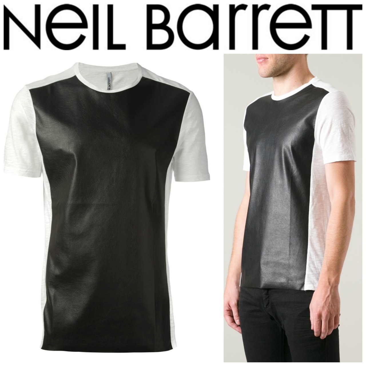 everythingyntk:  Neil Barrett leather look t-shirt  