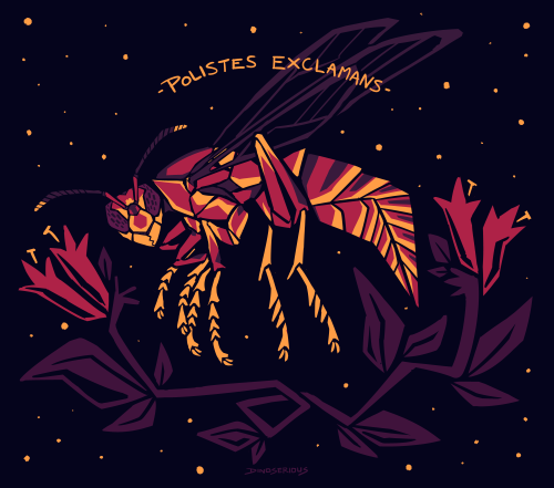 dinoserious: bugtober 29 my dearest darlingest polistes exclamans