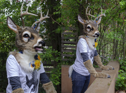  The floral deer 2.0! This time a wearable mask instead of exclusively a wall mount. He’s currently 
