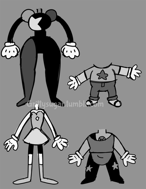 grittysugar: Some roughs and tests I made for the Crystal Gem Rag!