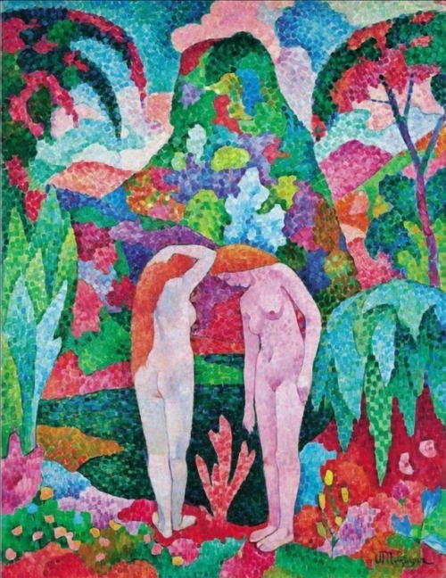 amare-habeo:Jean Metzinger (French, 1883 - 1956) Two Nudes in Exotic Landscape (Deux Nus Dans Un Pay