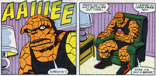 Awww, no! They ain’t gettin’ me out there!The Thing vol 1 31: “Devil Dinosaur