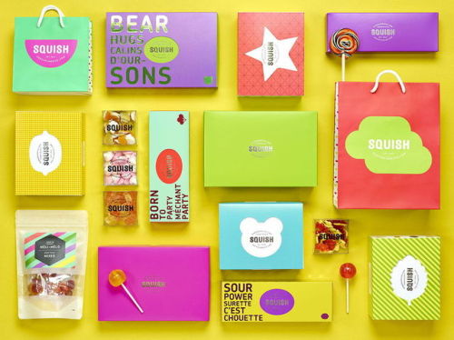 Cheerful candyland identity and package designed by Caroline Reumont and Phil Malizia 