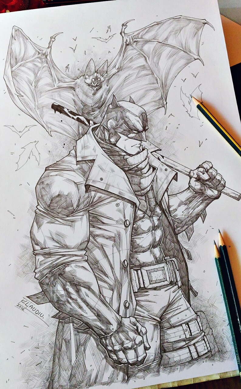 BATMAN / SUPERMAN #1 - Ryan Kincaid Black & White Pencil Sketch Variant |  eBay
