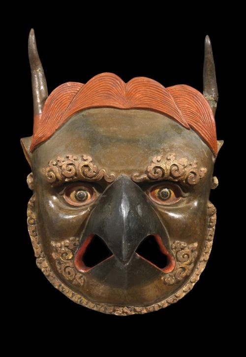 Garuda/Owl BhutanPapier-mâché, polychrome Dimensions: H 12 7/8 x W 9 5/8 x D 5 5/8 in.