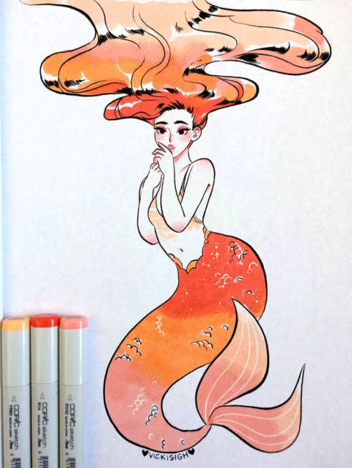 vickisigh:Week 3 of Mermay! Tried out some new poses~Twitter + Patreon + StoreMermaids and flowers