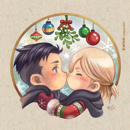 leorenart: “Under the Mistletoe”Still in the Christmas spirit and pretty much inspired by that Bieber song 😂
