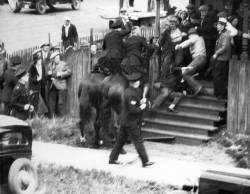 Pasttensevancouver:  Cracking Heads, Tuesday 18 June 1935 A Scene From The Battle