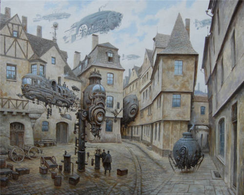 knightofleo:    Vadim Voitekhovitch | Oil on Canvassteel moonold harborleviathanheavenly guardianstolen skychasing timetidethe last stagecoachcurfew  arrival   