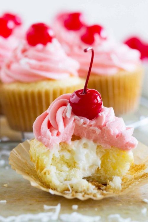 ugly–cupcakes: Coconut Cherry Cupcakes