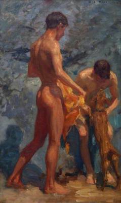 soaloi:  Henry Scott Tuke 1.   Bathing boys - study   1912 2.   The cavern 3.   The look out   1886 