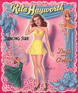 vintagegal:  Rita Hayworth paper doll book