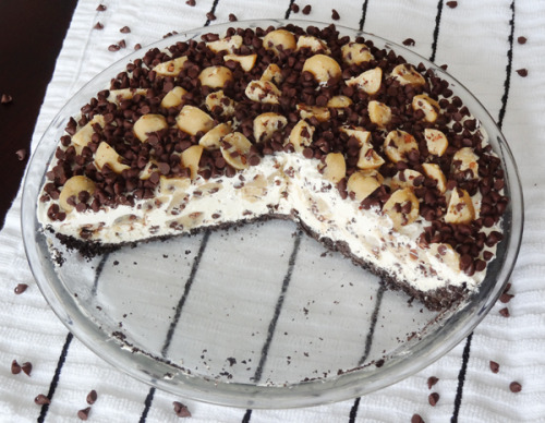 youngblackandvegan:thecakebar:Chocolate Chip Cookie Dough Ice Cream Piethis is quite possibly the mo