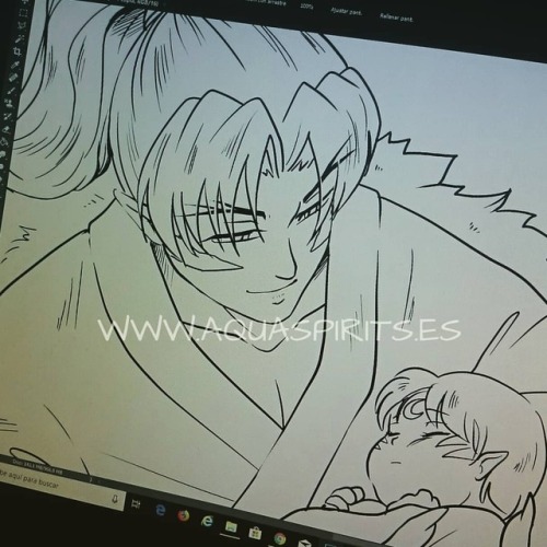 lenbarboza: #WIP Patreon reward  #inuart #inupapa #babysesshomaru #inuyasha #len #lenbarboza #aquari