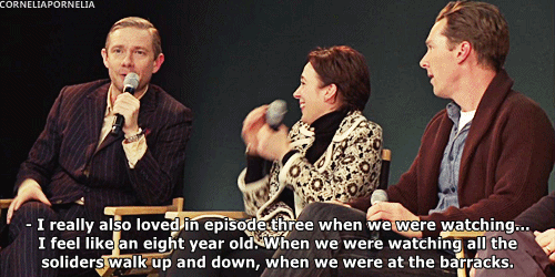 corneliapornelia:  Martin giving a very sweet answer to the question “what were your favourite memories filming series three?” 