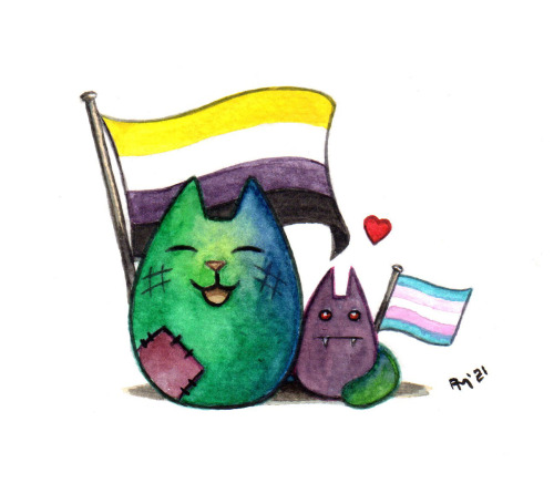 Patch Kitty’s pronouns are they/them.  #Patch Kitty#Batsy#LGBTQIA#Pride
