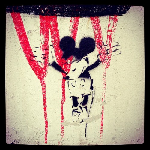 Crucified Micky. #bk #brooklyn #nyc #Williamsburg #graffiti #urbanart #streetart #themouse