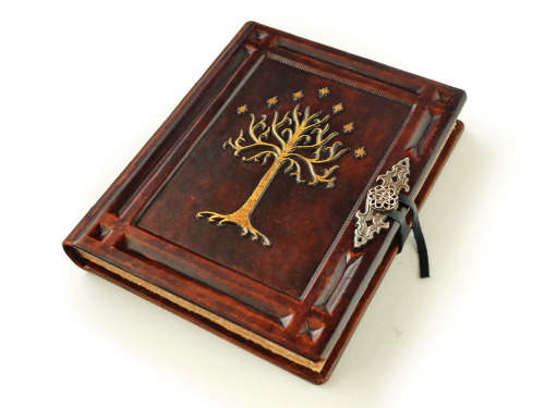 alexlibris-bookart:Tree of Gondor…Blank book is in 8 x 10 inches size, thickness around 2 inches and