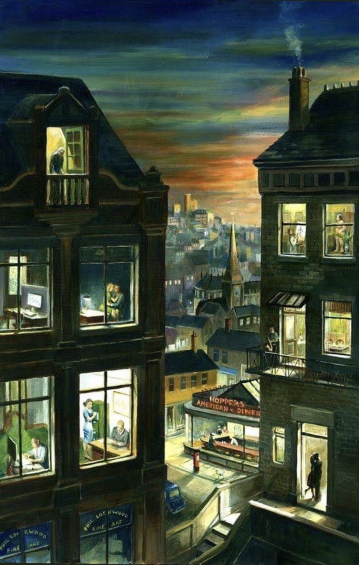 night-and-dreams:Phil Lockwood-Office at night