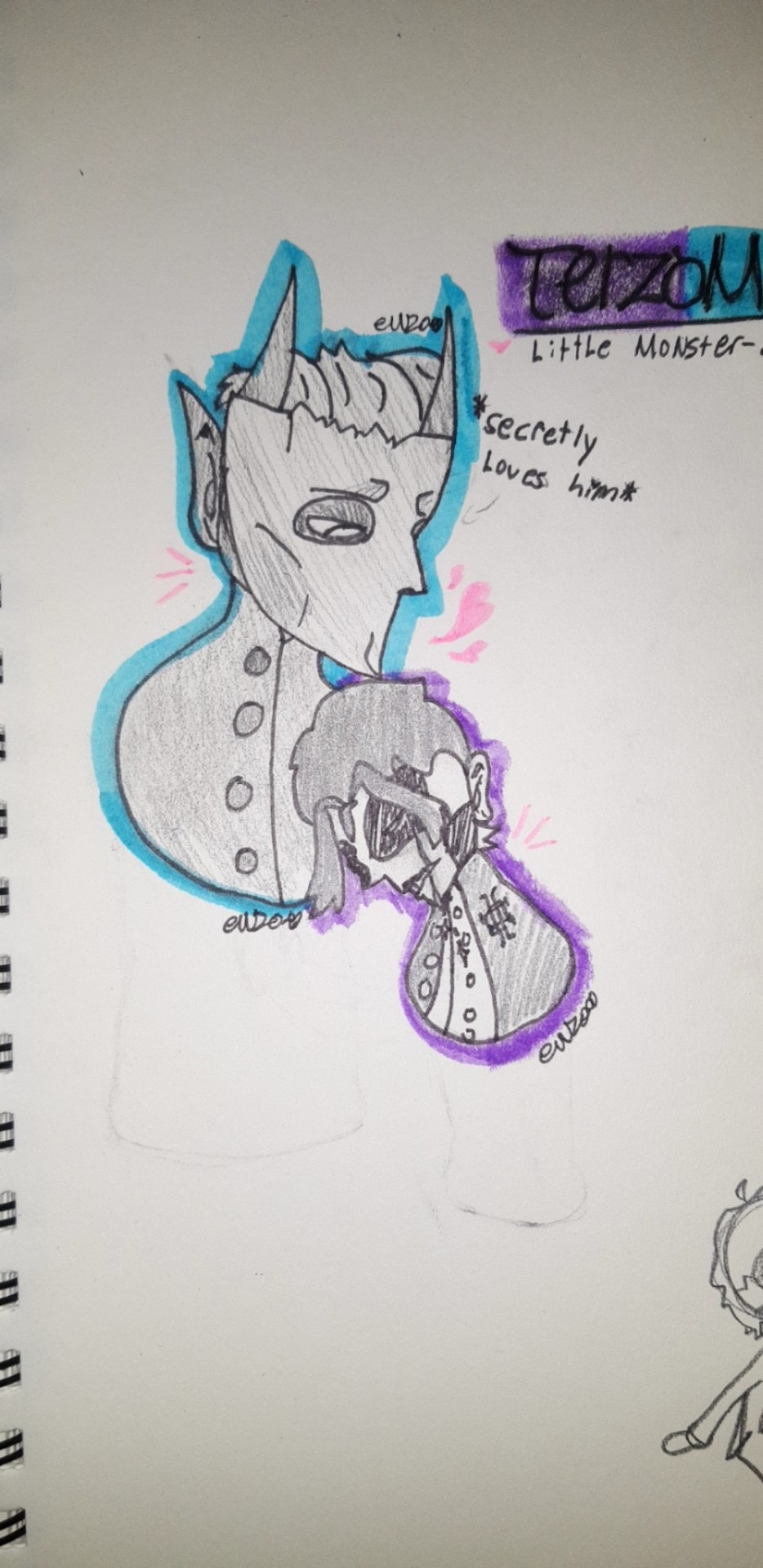 @puuuders The Scene Where Terzo Cries On Omega's Chest. Btw I Love Your Art Sm! It's A Bit Blurry, My