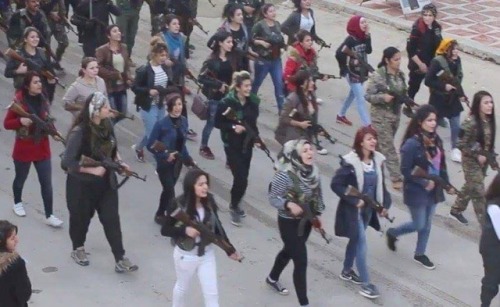 goodmorningleftside: Women taking up arms to defend Afrin